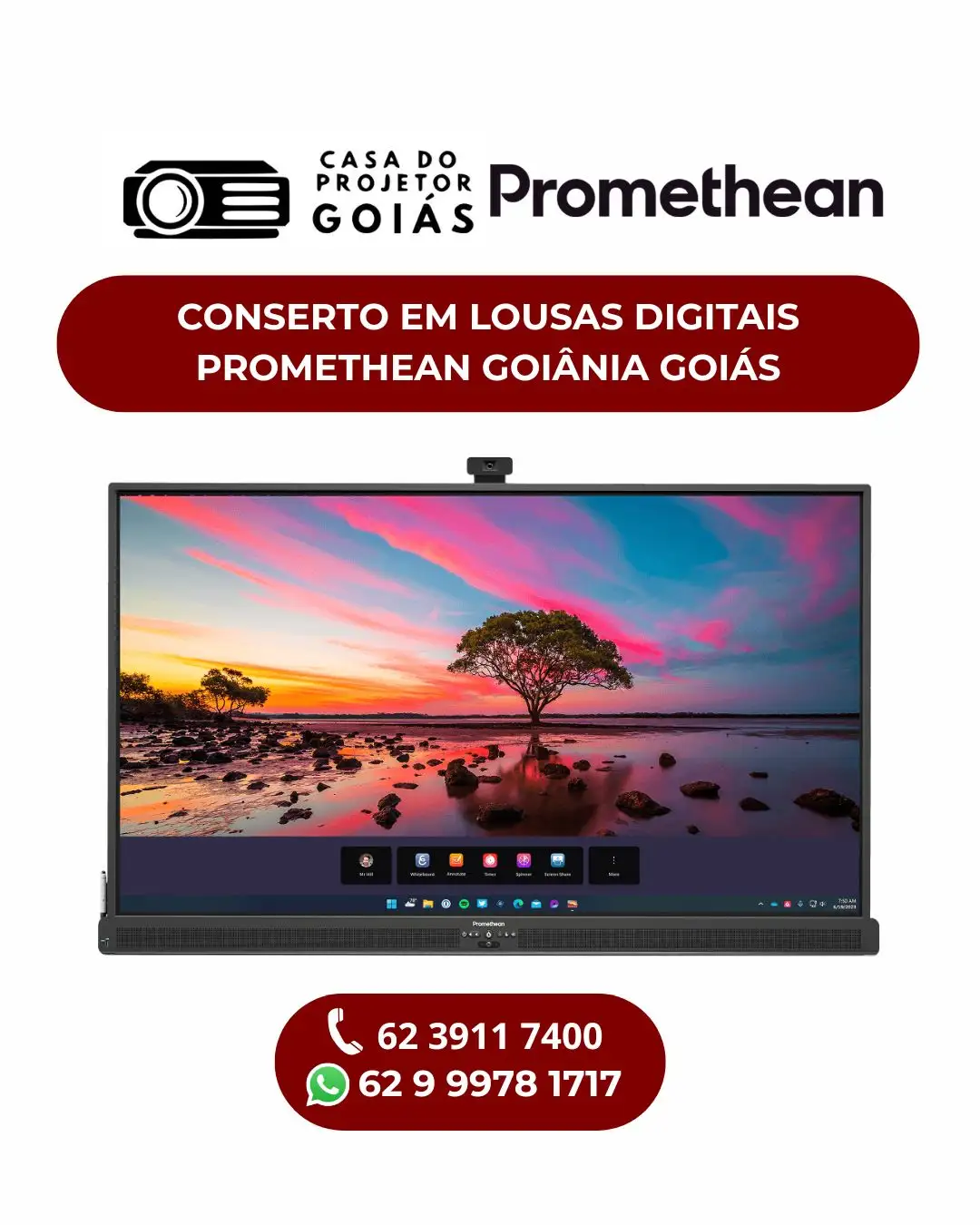CONSERTO EM LOUSAS DIGITAIS PROMETHEAN GOIÂNIA GOIÁS